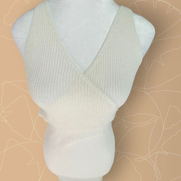 White High Slit Cover Up Mesh Textured Maxi Sun Beach Dress Backless Small - Picture 7 of 14